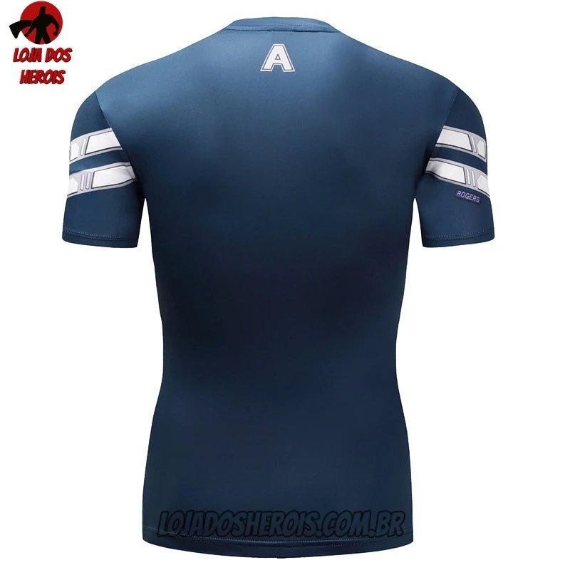 Camisa/Camiseta Hash Guard Capitão América Filme Compressão Segunda Pele - Imagem 2