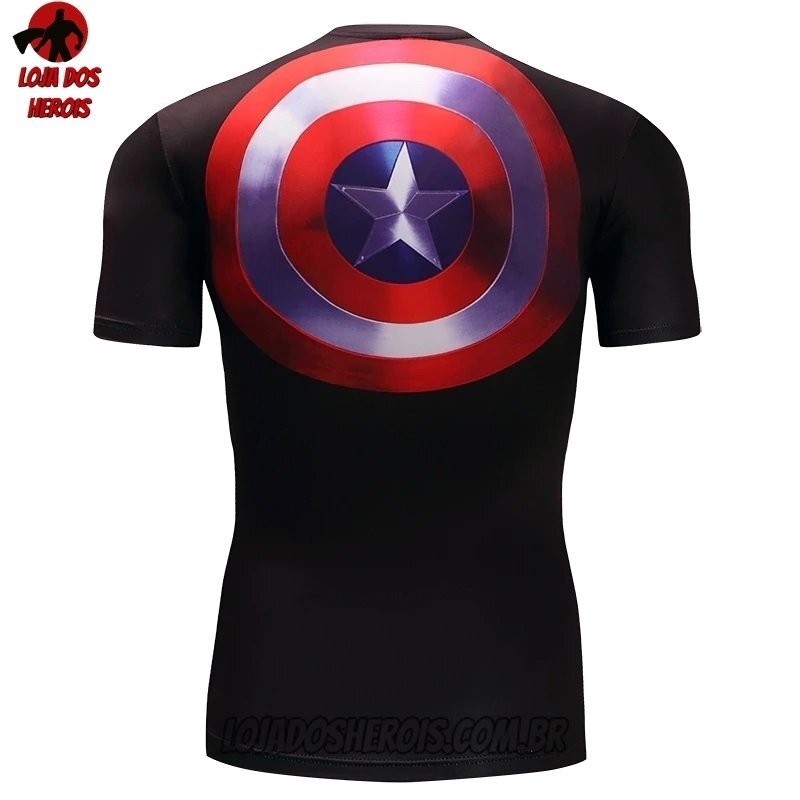 Camisa/Camiseta Hash Guard Capitão América Hq Compressão Segunda Pele - Imagem 2