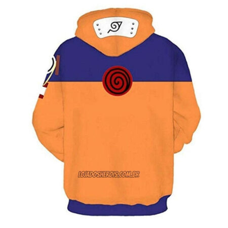 Blusa Jaqueta 3D Uniforme Naruto Clássico Anime Touca Canguru - Imagem 2