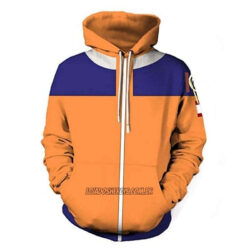 Blusa Jaqueta 3D Uniforme Naruto Clássico Anime Touca Canguru