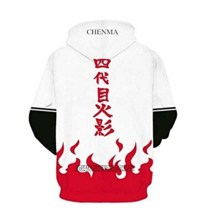 Blusa Jaqueta 3D Minato Namikaze Quarto Hokage Naruto Anime Touca Canguru - Imagem 2