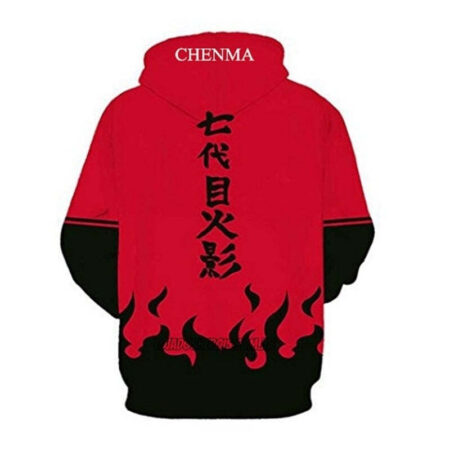 Blusa Jaqueta 3D Uniforme Naruto Uzumaki Sétimo Hokage Anime Touca Canguru - Imagem 2