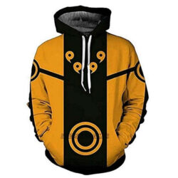 Blusa Jaqueta 3D Uniforme Naruto Modo Bijuu Yondaime Anime Touca Canguru