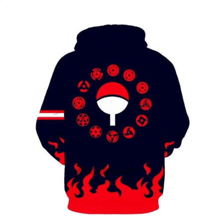 Blusa Jaqueta 3D Sharingans Clã Uchiha Naruto Anime Touca Canguru - Imagem 2