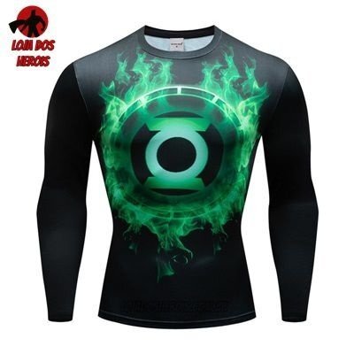 Camiseta/Camisa Lanterna Verde Manga Compressão Hash Guard - Imagem 3
