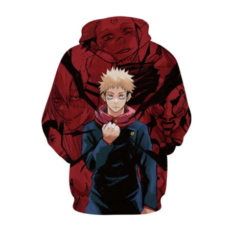 Blusa Jaqueta 3D Full Itadori e Vilões Jujutsu Kaisen Anime Top - Imagem 2
