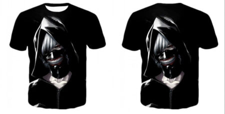 Camisa Camiseta Impressão 3D Tokyo Ghoul - Kaneki Máscara Anime - Image 2