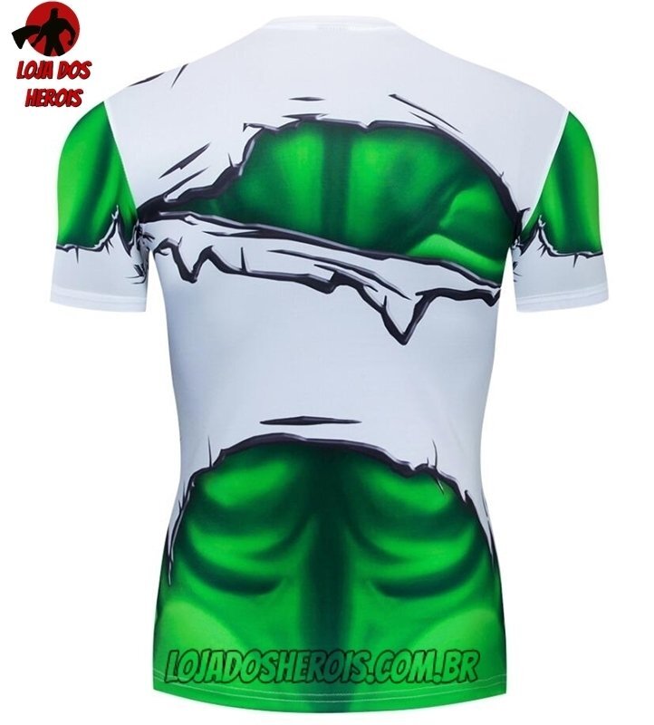 Camisa/Camiseta Hash Guard Hulk Batalha Vingadores Compressão Segunda Pele - Imagem 2