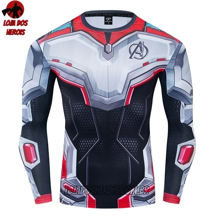 Camisa/Camiseta Hash Guard Vingadores Ultimato Uniforme Mod 6 Manga Compressão Segunda Pele
