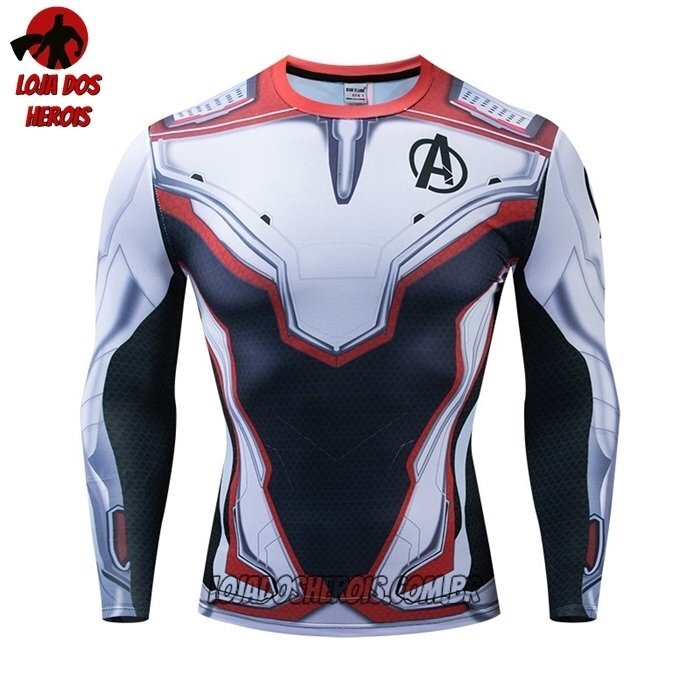 Camisa/Camiseta Hash Guard Vingadores Ultimato Uniforme Mod 7 Manga Compressão Segunda Pele