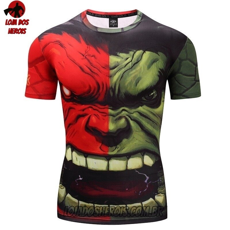 Camisa/Camiseta Hash Guard Hulk Vs Red Hulk Compressão Segunda Pele