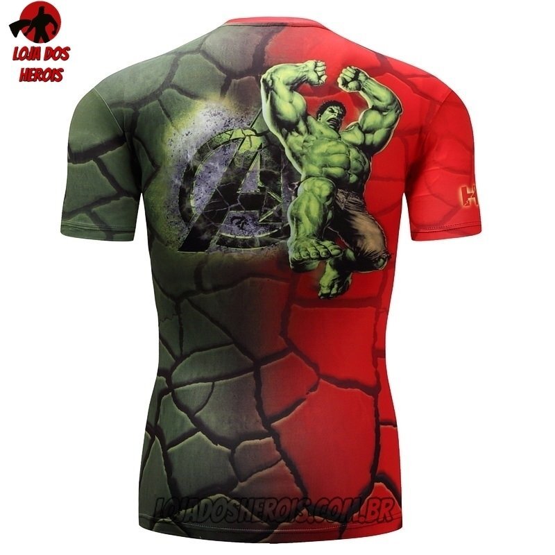 Camisa/Camiseta Hash Guard Hulk Vs Red Hulk Compressão Segunda Pele - Imagem 2