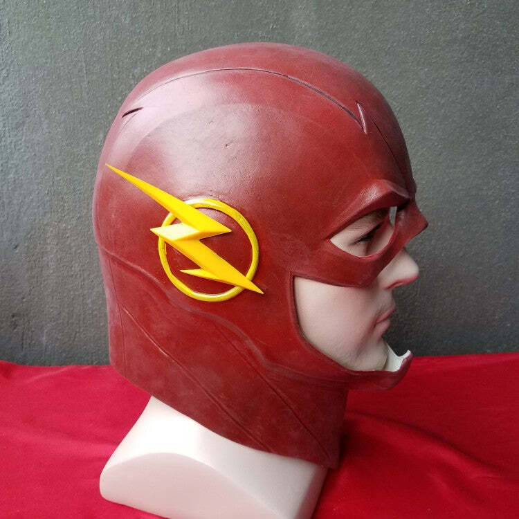 Máscara Cosplay Barry Allen Flash Serie Liga Da Justiça Filme Realista Latex Capuz - Imagem 3