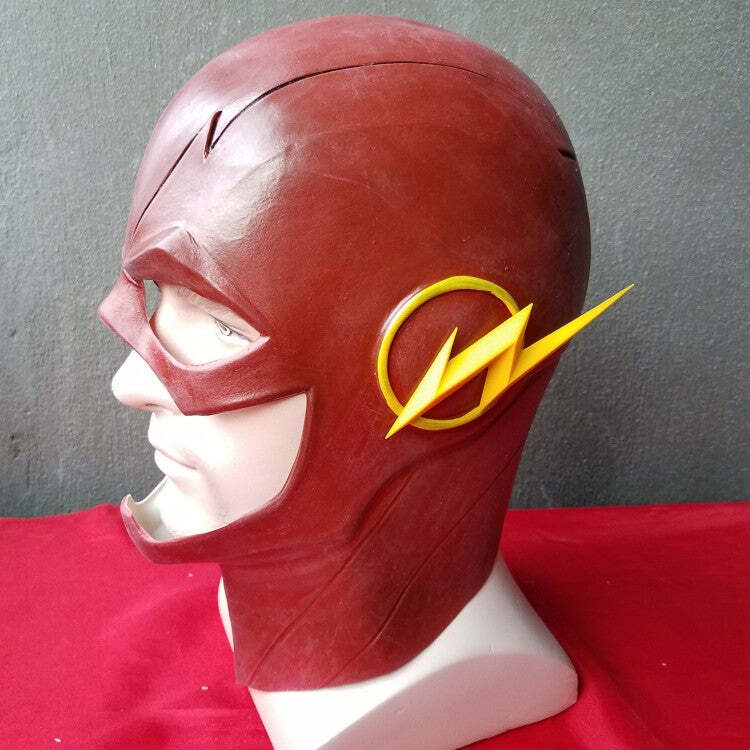Máscara Cosplay Barry Allen Flash Serie Liga Da Justiça Filme Realista Latex Capuz - Imagem 4