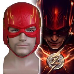 Máscara Cosplay Flash Barry Allen Filme Liga Da Justiça Realista Latex Capuz