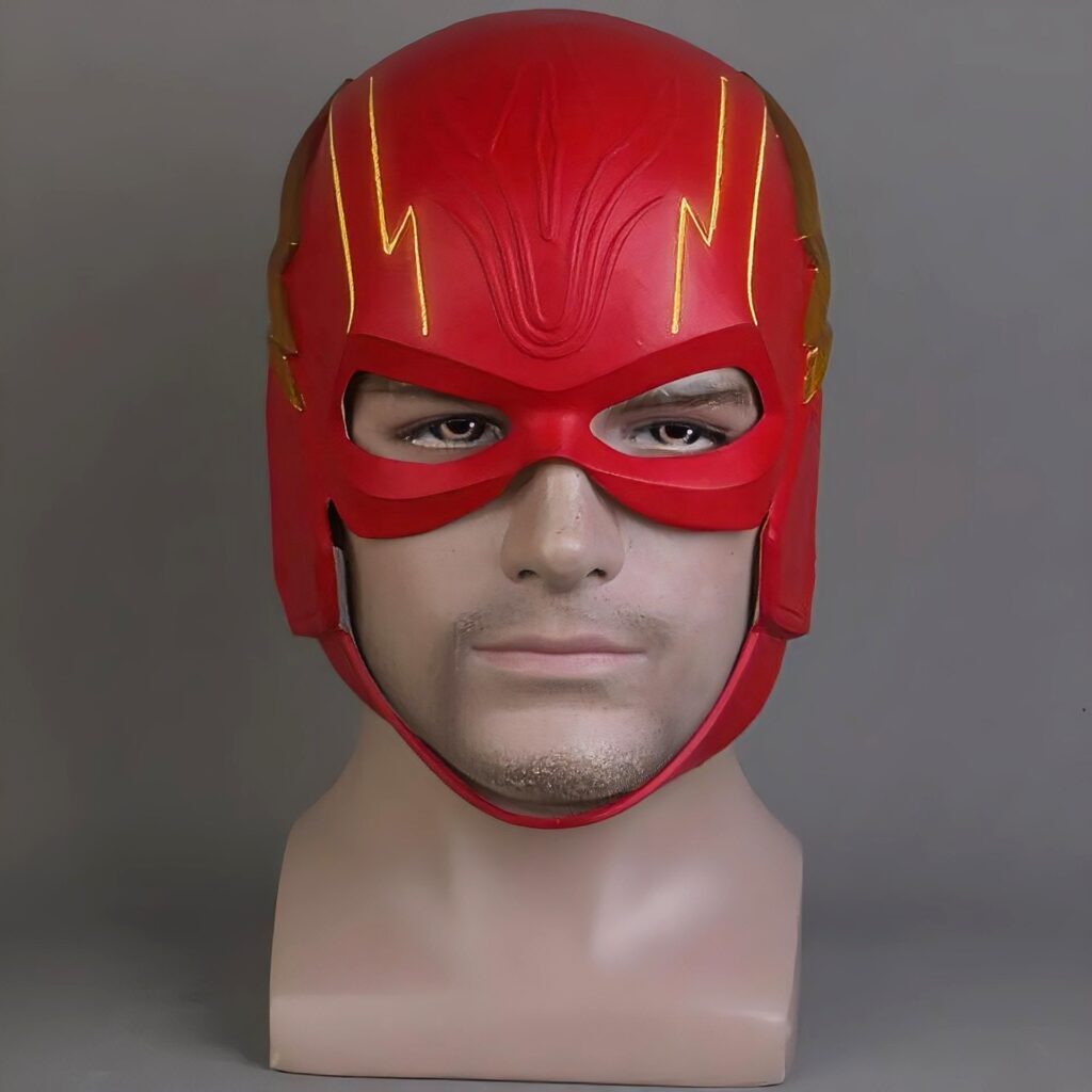 Máscara Cosplay Flash Barry Allen Filme Liga Da Justiça Realista Latex Capuz - Imagem 2