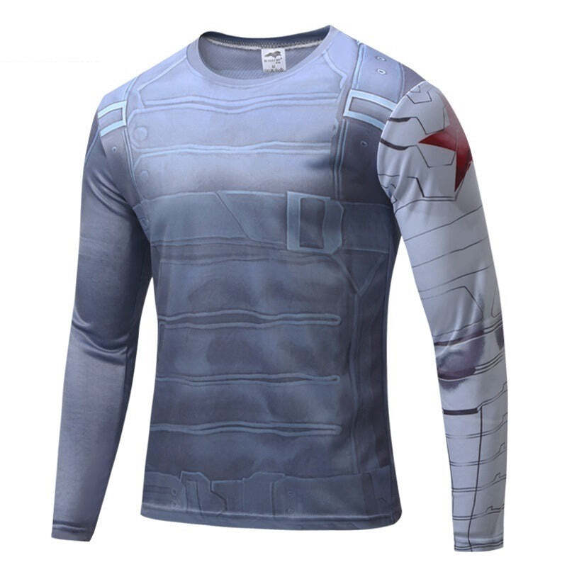 Camisa / Camiseta Manga Longa Soldado Invernal Vingadores SlimFit