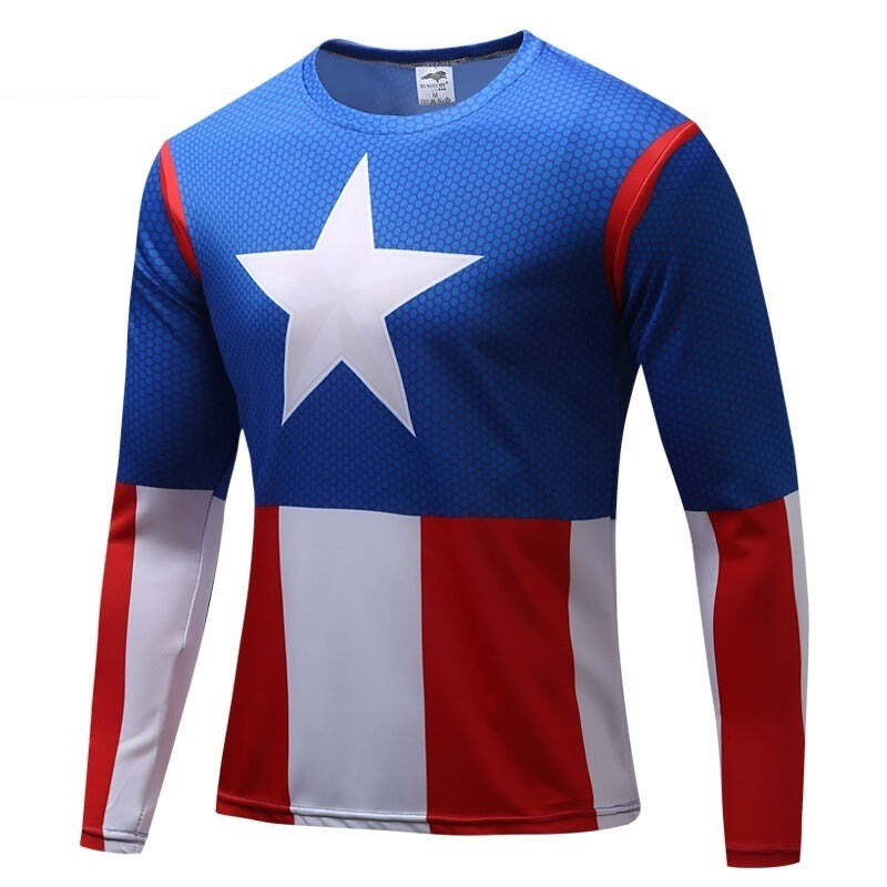 Camisa / Camiseta Manga Longa Capitão América Clássico SlimFit