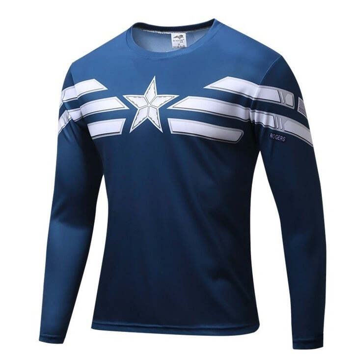 Camisa / Camiseta Manga Longa Capitão América Vingadores SlimFit