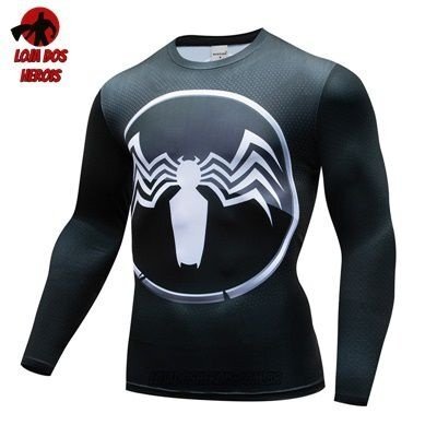 Camiseta/Camisa Venom Filme Manga Compressão Hash Guard