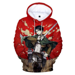 Blusa Jaqueta 3D Full Levi Ackerman Anime Attack On Titan Top