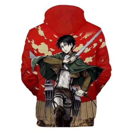 Blusa Jaqueta 3D Full Levi Ackerman Anime Attack On Titan Top - Imagem 2
