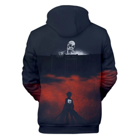 Blusa Jaqueta 3D Full Eren e Titã Colossal Anime Attack On Titan Top - Imagem 2