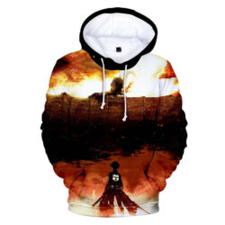Blusa Jaqueta 3D Full Eren Vs Titã Colossal Anime Attack On Titan Top