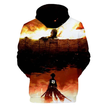 Blusa Jaqueta 3D Full Eren Vs Titã Colossal Anime Attack On Titan Top - Imagem 2