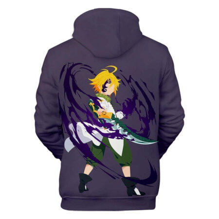 Blusa Jaqueta 3D Full Arte Meliodas Nanatsu No Taizai Anime Top - Imagem 2