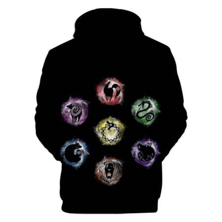 Blusa Jaqueta 3D Full Símbolo Sete Pecados Nanatsu No Taizai Anime Top - Imagem 2