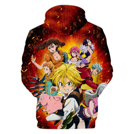 Blusa Jaqueta 3D Full Os Sete Pecados e Elizabeth Nanatsu No Taizai Anime Top - Imagem 2