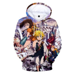 Blusa Jaqueta 3D Full Meliodas Diane Ban e King Nanatsu No Taizai Anime Top