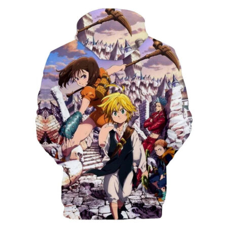 Blusa Jaqueta 3D Full Meliodas Diane Ban e King Nanatsu No Taizai Anime Top - Imagem 2