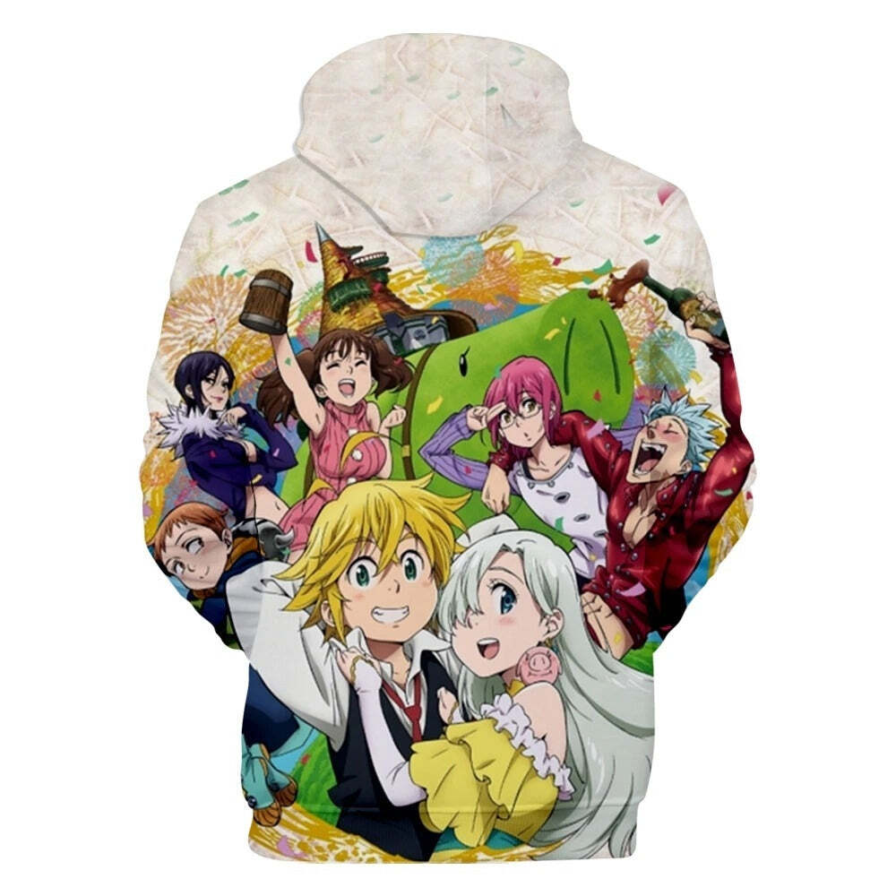 Blusa Jaqueta 3D Full Meliodas e Elizabeth Nanatsu No Taizai Anime Top - Imagem 2
