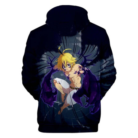 Blusa Jaqueta 3D Full Meliodas Possuído Nanatsu No Taizai Anime Top - Imagem 2