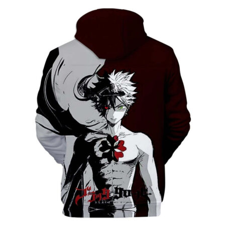 Blusa Jaqueta 3D Full Asta Grimório 5 Folhas Anime Black Clover Top - Imagem 2