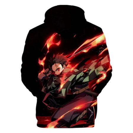 Blusa Jaqueta 3D Full Tanjiro Poderes Anime Demon Slayer Top - Imagem 2
