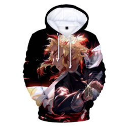 Blusa Jaqueta 3D Full Rengoku Anime Demon Slayer Top