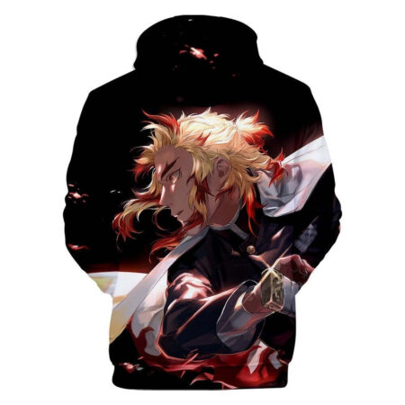 Blusa Jaqueta 3D Full Rengoku Anime Demon Slayer Top - Imagem 2