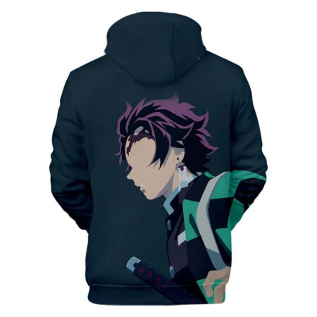 Blusa Jaqueta 3D Full Arte Tanjiro Anime Demon Slayer Top - Imagem 2