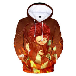 Blusa Jaqueta 3D Full Irmãos Tanjiro e Nezuko Anime Demon Slayer Top