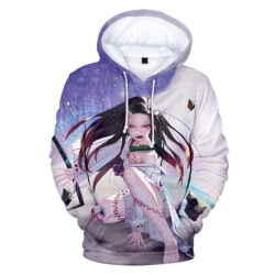 Blusa Jaqueta 3D Full Nezuko Garota Oni Anime Demon Slayer Top