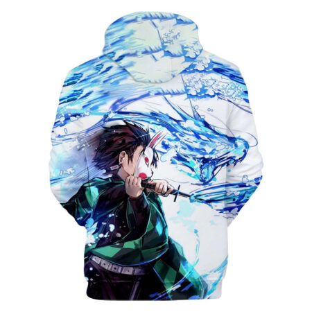 Blusa Jaqueta 3D Full Tanjiro Máscara Anime Demon Slayer Top - Imagem 2