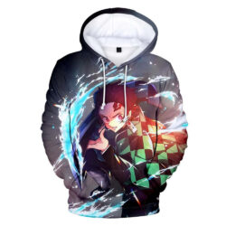 Blusa Jaqueta 3D Full Tanjiro Corte d' Água Anime Demon Slayer Top