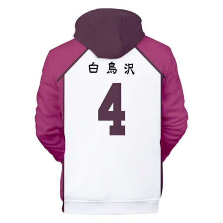 Blusa Jaqueta 3D Full Reon Ohira Academia Shiratorizawa Haikyuu Anime Top - Imagem 2