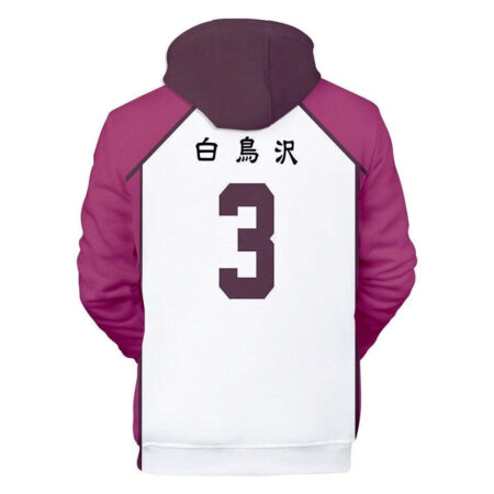 Blusa Jaqueta 3D Full Eita Semi Academia Shiratorizawa Haikyuu Anime Top - Imagem 2
