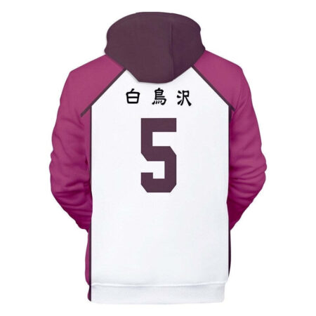 Blusa Jaqueta 3D Full Satori Tendo Academia Shiratorizawa Haikyuu Anime Top - Imagem 2