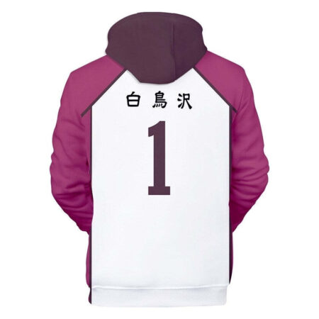 Blusa Jaqueta 3D Full Ushijima Academia Shiratorizawa Haikyuu Anime Top - Imagem 2