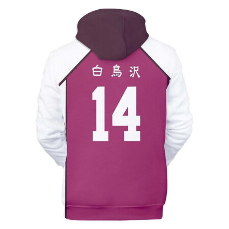 Blusa Jaqueta 3D Full Hayato Yamagata Academia Shiratorizawa Haikyuu Anime Top - Imagem 2